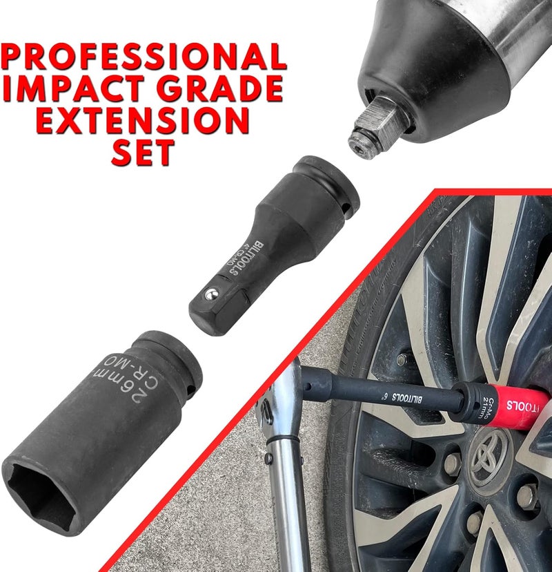 BILITOOLS 3/4" Drive Impact Extension Set 4", 6", 10" CR-MO Steel Socket Ratchet Wrench Extension Bar Set - Image 5